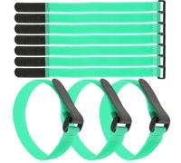 Toddmomy 25pcs Reusable Hook and Loop Yoga Mat Straps, Adjustable Elastic Cinch Straps 20x300mm, Green Carrying Bands for Yoga Mats Storage and Travel