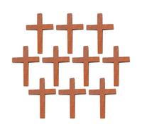 Toddmomy 25pcs Small Wooden Cross Pendant Charms for DIY Craft Jewellery | Brown Decorative Hanging Pieces, Sturdy Creative Design for Necklace, Key, Schoolbag and Bag Accents