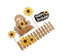 Toddmomy 25PCS Sunflower Cake Decoration Set Colorful Dessert Toppers for Birthdays Premium Delicate Cake Picks for Parties Versatile Cupcake Decor Safe Food Grade Materials