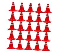Toddmomy 25Pcs Traffic Signs Simulation Road Cone for DIY Sand Table Play Roadblocks for Teaching Traffic Knowledge Highly Visible Miniature Props