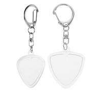 Toddmomy 2pcs Acrylic Mini Guitar Pick Case: Transparent Plectrum Storage Collection Keychain, Compact Organizer for Guitar Players Music Lovers