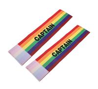 Toddmomy 2pcs Adjustable Elastic Soccer Captain Armbands for Adults Youths Wide Leadership Football Arm Sleeve with Rainbow Design Visible Team Sport Badge for Training and Matches