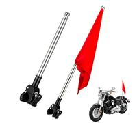 Toddmomy 2pcs Adjustable Telescopic Stainless Steel Handlebar Safety Flagpole for Motorcycles and Bikes, Stylish Black Cycling Accessories with Eye-catching Design, for Handlebar Mounting