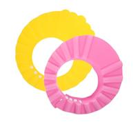 Toddmomy 2pcs Adjustable Waterproof Baby Shower Cap for Toddlers Soft Hair Washing Shield Visor for Boys and Girls Yellow and Pink