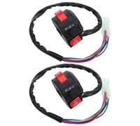 Toddmomy 2pcs Atv Handlebar Mounted Dirt Bike Starter Switch with Quick-rebound Waterproof Function, Alloy and Plastic Material, Featuring High/low Beam Button for Off-road Riding
