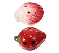 Toddmomy 2pcs Beginner Ocarina Cartoon Shape Wind Instrument for Easy Learning Music Lovers and Travelers Shell Strawberry