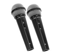 Toddmomy 2pcs Black Microphone Prop Realistic Simulated Mic Models for Creative Play for Parties Birthdays and Camping Safe for Great for Overcoming Shyness
