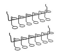 Toddmomy 2pcs Black Pegboard Screwdriver Organizer Rack Fit Multi-Ring Tool Holder Iron Peg Hooks for Garage Workshop Storage