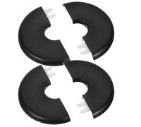 Toddmomy 2pcs Black Plastic Wall Split Flange Covers for Toilets and Kitchen Sinks, Wear Resistant and Impact Resistant Plumbing Flange Rings for Pipe Covering and Decoration