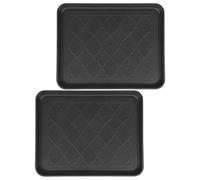 Toddmomy 2pcs Boot Tray Indoors Practical Tray Made of Sturdy Pp Plastic Sl lack for Dog Food and Cat Litter Box Reusable Not Easy to Break for Home Entrance Use