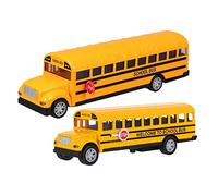 Toddmomy 2pcs Boys and Girls School Bus Toys Portable Pull Back Small Bus Simulation Toy for Toddlers