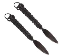 Toddmomy 2pcs Braid Extensions Synthetic Ponytail Extension Long Black High Temperature Fibres Natural Chic Easy to Put or Take for Women