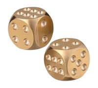 Toddmomy 2pcs Brass Solid Dices Metal Dices for Pub and Bar Supplies Unique Manual Polishing Design and Portable Entertainment Dice for Gatherings