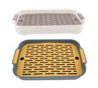 Toddmomy 2pcs Bunny Litter Box Square Anti-fall Design for Small Pets Hamster Toilet Box Rabbit Potty Trainer Moon White