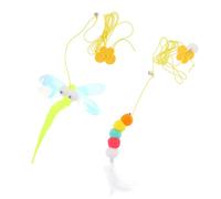 Toddmomy 2pcs Cat Indoor Hanging with Creative Hanging Design Lovely Shape Elastic Rope and Artificial Plume Keeps Kitten Healthy and Active for Indoor Play