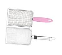 Toddmomy 2pcs Cat Litter Scoop Metal Scooper Deep Ergonomic Handle Kitten Poop Sifting Heavy Duty Speed Sifter for Litter Box Toilet Cleaning