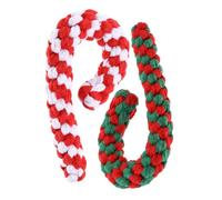 Toddmomy 2pcs Cotton Rope Crutch Shaped Dog Chew for Puppies and Dogs, Sturdy Bite to Stress and Protect Furniture, Christmas Pet Playthings Random Style