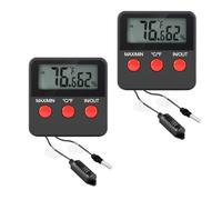 Toddmomy 2pcs Digital Thermometer Hygrometer for Reptile and Turtle Tanks, Accurate Temperature and Humidity Monitor for Egg Incubation and Terrarium Environmental Control