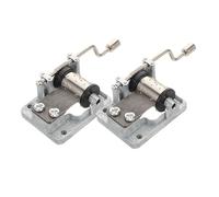 Toddmomy 2pcs DIY Music Box Movement Hand Crank Silver Plated Eight Tone Mechanism for Craft Projects Engaging Musical Box Parts for Creative Fun