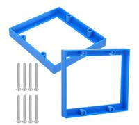 Toddmomy 2pcs Double Gang Socket Box Extender with Screws, Medium Blue Electrical Power Outlet Extension for Wall Mounted Switches, Multi Plug Receptacle Box Adapter for Home and Commercial