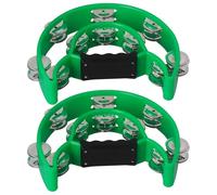 Toddmomy 2pcs Double Row Hand Percussion Tambourine with Bright Jingles Ergonomic Grip for Adults Musical Rhythm Instrument Noise Makers for Parties and Classroom Use