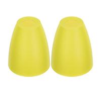 Toddmomy 2pcs E14 Yellow Plastic Flat Lamp Shades with 30mm Center Hole Round Hollow Lamp Covers for Table Floor Desk and Ceiling Indoor Use