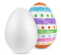 Toddmomy 2Pcs Easter Foam Egg 20cm, Large Polystyrene Foam Eggs for DIY Easter Crafts, Painting, School Projects, White