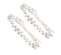 Toddmomy 2pcs Elegant Bride Hairband with Golden Artificial Pearl and Cloth Material, Practical and Comfortable to Wear Day Long, Wedding Hair Accessory for Brides and Engagement