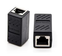 Toddmomy 2pcs Ethernet Lan Connector Coupler Adapter Female to Female Inline Extension Converter for Network Cable Plastic Build for Home and Office Use Black
