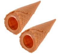 Toddmomy 2Pcs Fake Ice Cream Cone Decoration Lifelike Waffle Cone Prop for Display Easy to Move Model with Vivid Colors for Dessert Ambiance