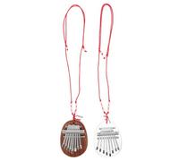 Toddmomy 2pcs Finger Piano: 8-Tone Mini Thumb Piano Kalimba With Lanyard - Portable Finger Kalimba Musical Instrument Pendant For Beginners Adults Music Lovers