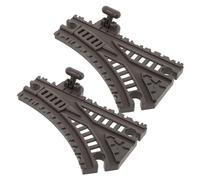 Toddmomy 2pcs Flexible Plastic Train Track with Elastic Deformation and Challenging Switch Turns Compatible Railroad Track for Playset Enhances Creativity and Motor Skills Development
