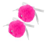 Toddmomy 2pcs Fluffy Pom Poms with Bells for Roller Skates Decorative Accessories for Women Fuzzy Balls for Laces Enhance Your Skating Style and Mood