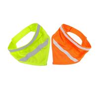 Toddmomy 2PCS Fluorescent Yellow and Orange Reflective Dog Bandana Bibs for Small Puppies, High Visibility Pet Neckerchiefs for Night Safety and Saliva Absorption