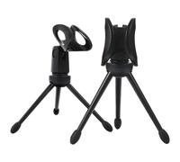 Toddmomy 2pcs Foldable Black Plastic Microphone Stand Tripod with Precise Balance and Tripod Leg Base, for Home and Podcast Use