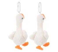 Toddmomy 2pcs Goose Plush Keychain Soft Cuddly Animal Pendant Charm for Party Favors Birthday Goodie Bag Fillers Carnival Prizes Cute Cell Phone Ornament