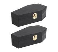 Toddmomy 2pcs Halloween Coffin Shaped Candy Box, Wooden Pet Memorial Urn | Pet Ashes Case with Flip Cover, Coffin Box for Treats, Wooden Remembrance Box for Dog Or Cat Memorial