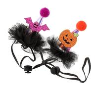 Toddmomy 2pcs Halloween Pet Costume Caps Cute Pumpkin Decor Hat for Cats and Dogs for Parties Lightweight and Comfortable Pet Accessories