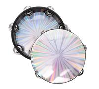 Toddmomy 2pcs Handheld Tambourine Drum for Dance Shows Band Performances Easy to Use Percussion Instrument with Sound for All Ages Group Activities