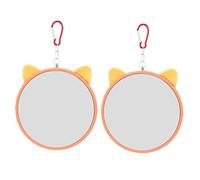 Toddmomy 2Pcs Hanging Bird Mirror for Parrots Bird Cage Accessories Durable Easy to Install Parrot Mirrors for Budgies Cockatiels Enhance Playtime
