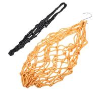 Toddmomy 2pcs Hanging Chicken Feeder Net Bags Durable Poultry Feeding String Bags with Hooks for Vegetables Fruits Safe Practical Chicken Accessories for Coop Use Yellow Black