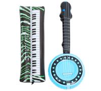 Toddmomy 2pcs Inflatable Musical Instruments Funny Inflatable Keyboard Banjo Props for Parties Reusable Photo Booth Decorations for Disco and Themed Events