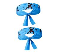 Toddmomy 2PCS Japanese Style Ninja Print Headband Breathable Sweat Wicking Bandana for Cooking Karate Sports Party Costume Accessories Comfortable Fit for Chefs and Athletes