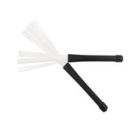 Toddmomy 2pcs Jazz Drum Brush with White Nylon Bristles and Stainless Steel Wire, Versatile Percussion Accessory Enhancing Flexibility for Drum Players, for Jazz and Folk Performances