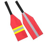 Toddmomy 2pcs Kayak Safety Flags for Trucks and Boats Foldable Red Oxford Fabric Canoe Reflective Flags Easy to Carry for Water Sports Accessories
