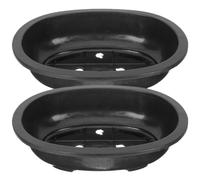 Toddmomy 2Pcs Large Bonsai Training Pot Oval Gardening Planter Pot with Drainage Hole Practical Flower Pot for Garden Flowerpot