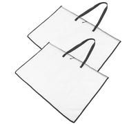 Toddmomy 2pcs Large Capacity PVC Art Portfolio Folder for Documents and Posters, Easy to Carry Handheld Storage Bag Suitable for Artwork and Painting Tool Carrier