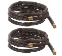 Toddmomy 2pcs Leather Spiral Lock Bendable Wire Hair Ties for Women, Ponytail Braid Holders, Reusable Hairbands for French Styling, Hair Rope Decor Accessory, Coffee