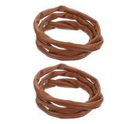 Toddmomy 2pcs Leather Spiral Lock Bendable Wire Hair Ties for Women, Ponytail Braid Holders, Reusable Hairbands for French Styling, Hair Rope Decor Accessory, Light Brown