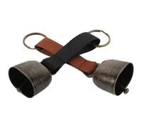 Toddmomy 2pcs Loud Bear Bells for Dog Collar with Woven Strap, Small Iron Pet Bells Tracker Noise Maker, Comfortable Sound, Black Colour for Daily Walks and Regular Use